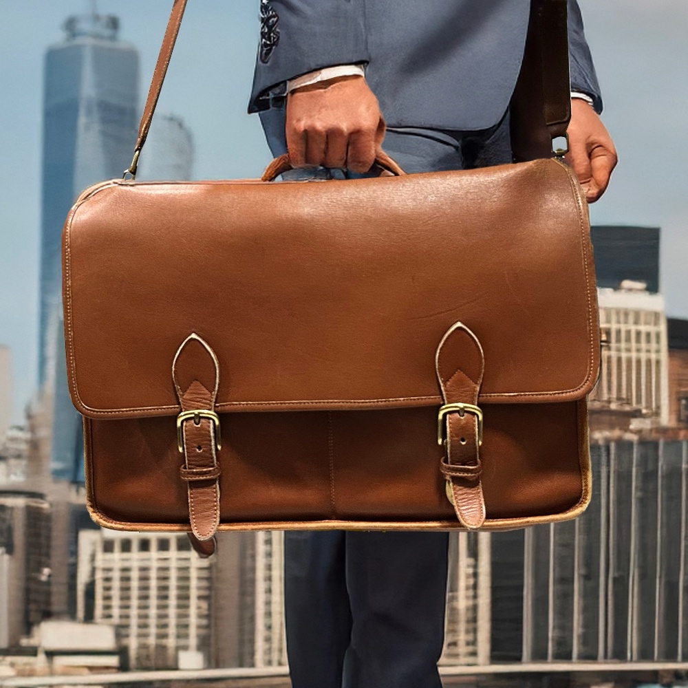 Vintage COACH No. 233-5678 Briefcase – Made in USA – Glove-Tanned Leather –